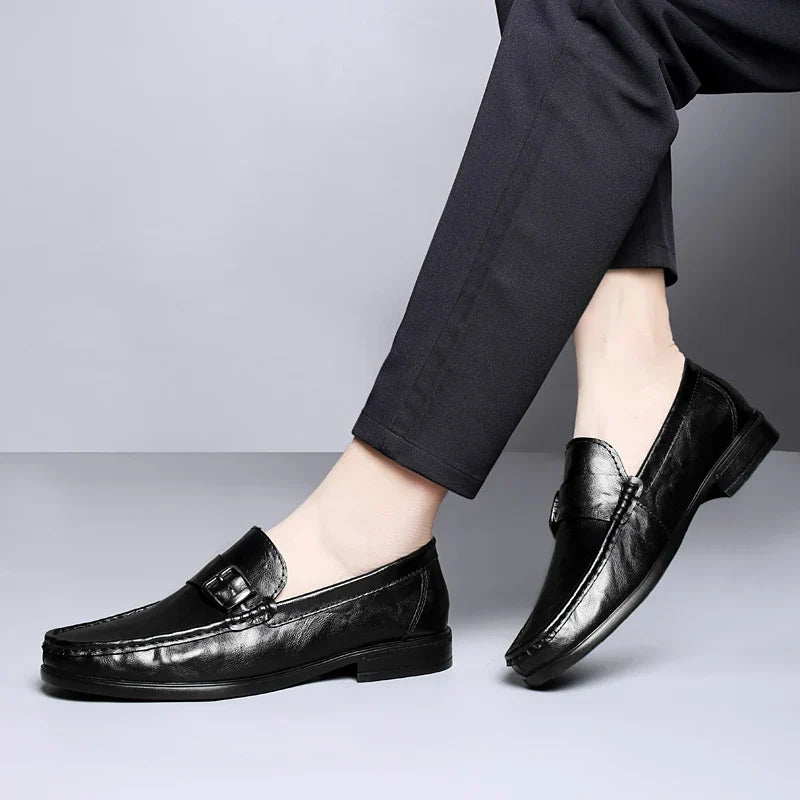High Quality Men's Genuine Leather Loafers Handmade Casual Shoes Moccasins Slip on Walking Flats Versatile Male Business Shoes