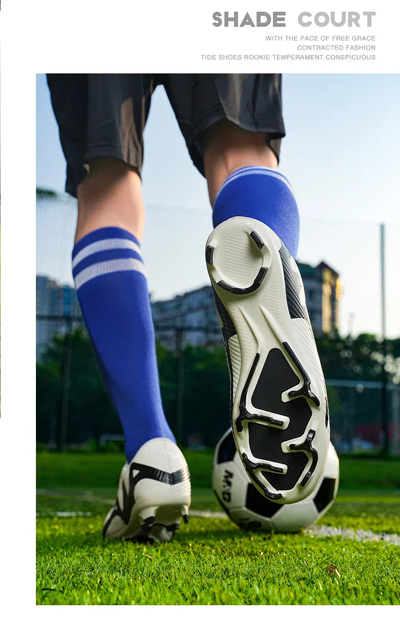 Professional FG/TF Soccer Cleats Men Football Boots Long Spike Grass Match Breathable Lightweight Comfortable Training Sneakers