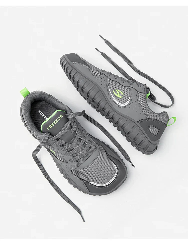 Unisex Wide Toe Sneakers Comfortable Walking Shoes Lace Up Outdoor Travel Breathable Sneakers