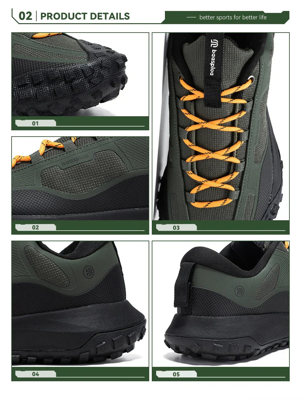 Men Hiking Shoes Casual Lightweight Lace-Up Walking Shoes Male Outdoor Waterproof Camping Resistant Non Slip Sneakers