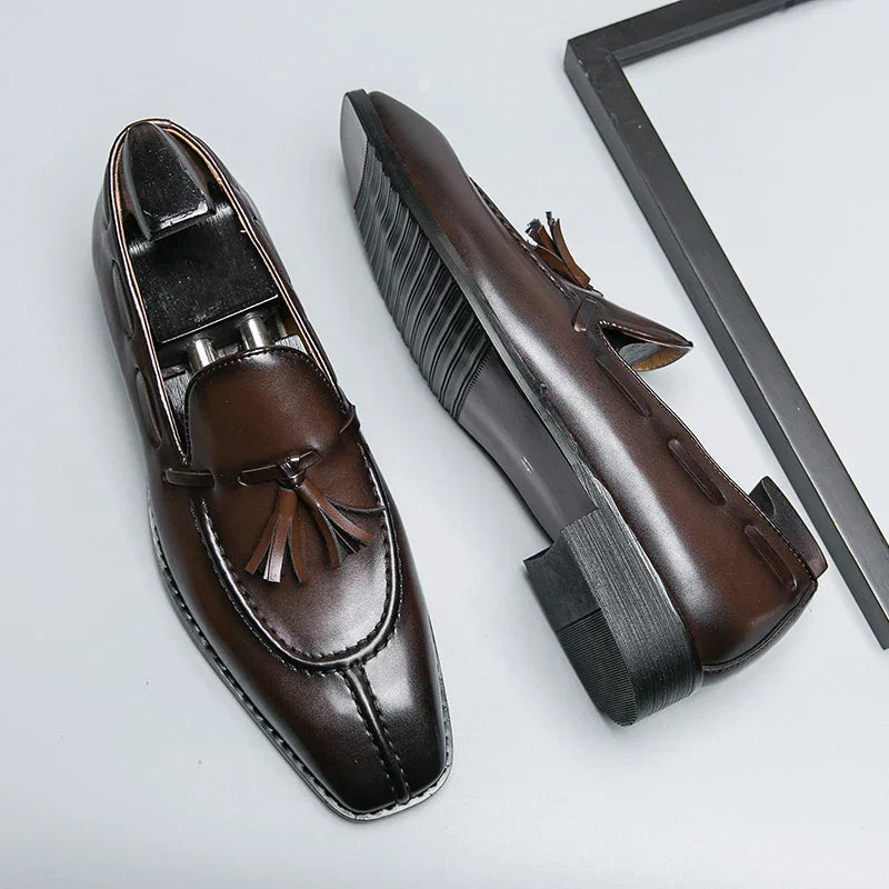 Fashion Shoe Office Shoes for Men Casual Shoes Breathable Leather Loafers Mens Driving Moccasins Comfortable Slip on 2023 Brown