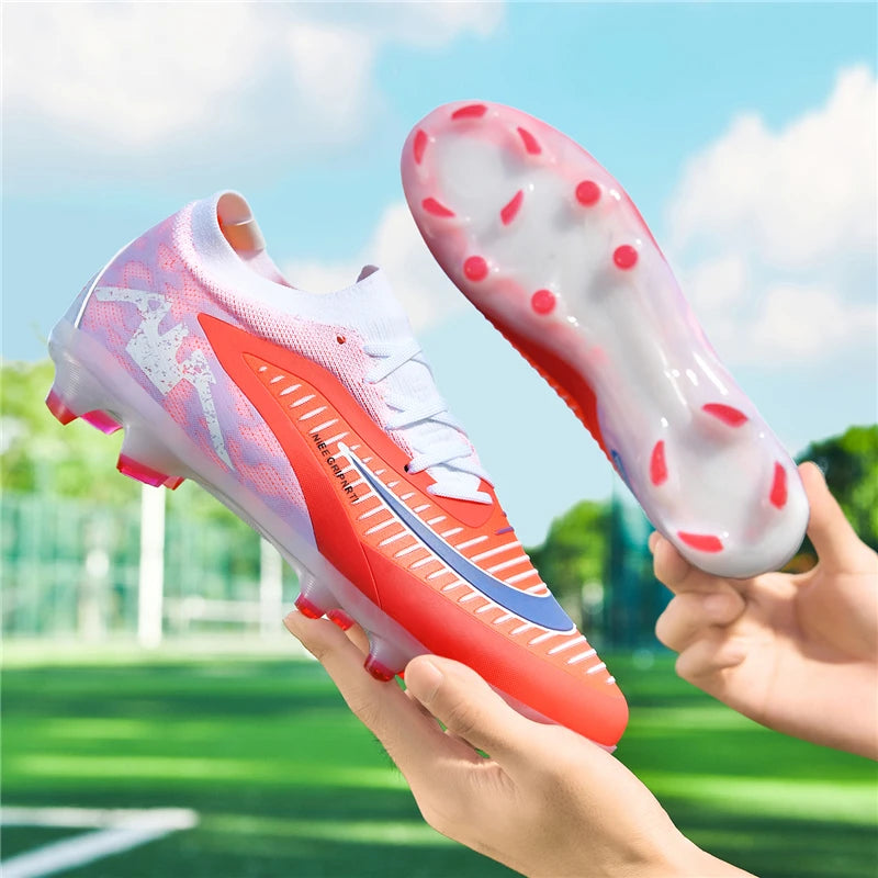 2026 Men's Breathable Soccer Shoes with Long Anti-Slip Studs, Durable Wear-Resistant Outdoor Football Cleats for Firm
