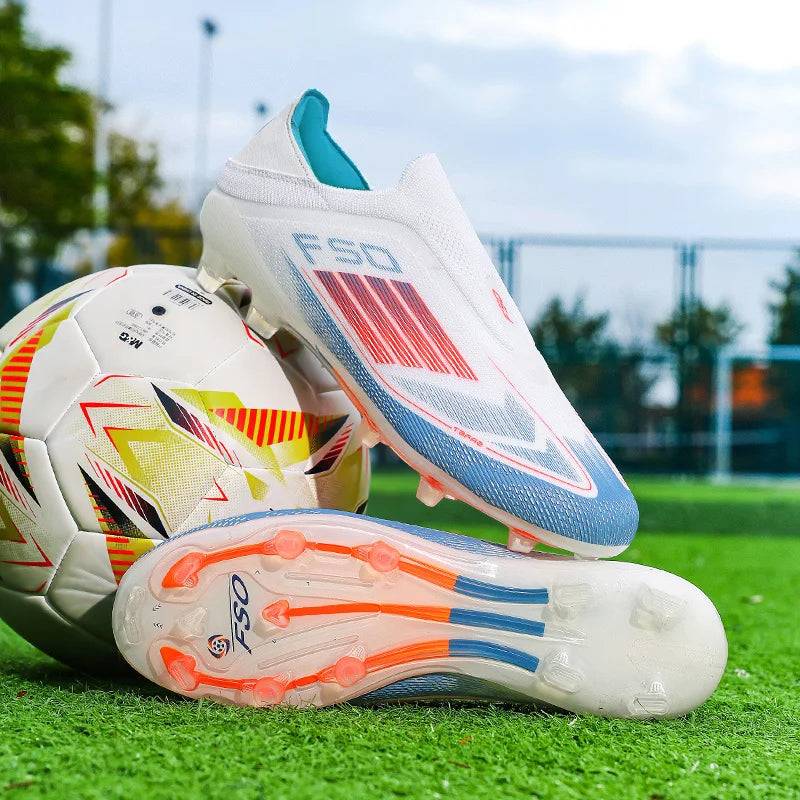 Men Football Boots Training Soccer Shoes FG Ultralight Long Spikes Breathable Drop Shipping Match Sport Cleats Indoor Sneakers