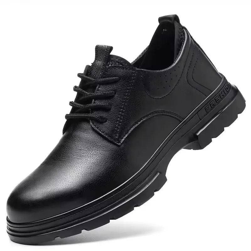 Cow Leather Male Safety Shoes Genuine Leather Work Shoes Puncture-Proof Indestructible Shoes Waterproof Protective Shoes Boots