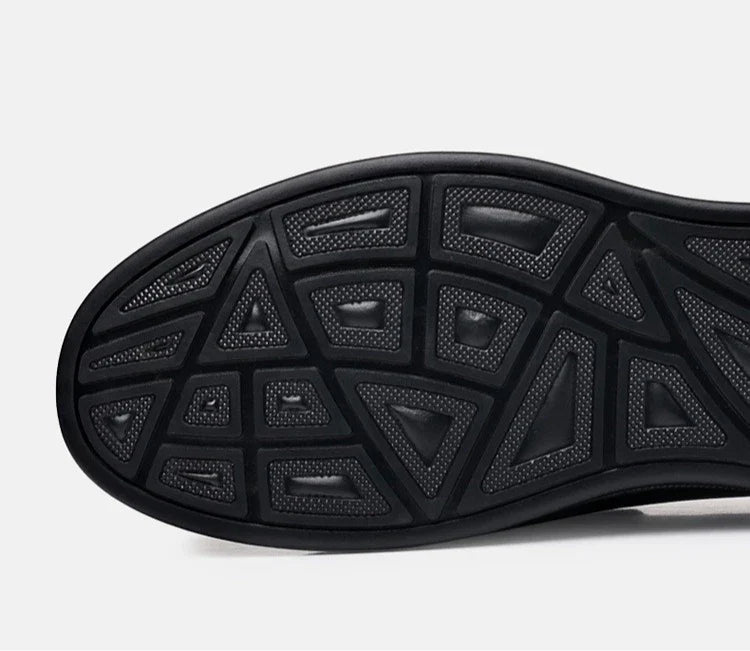 Men's Leather Business Loafers Spring Autumn Black Slip-On Shoes Male Breathable Soft Sole Comfortable Casual Driving Shoes Man