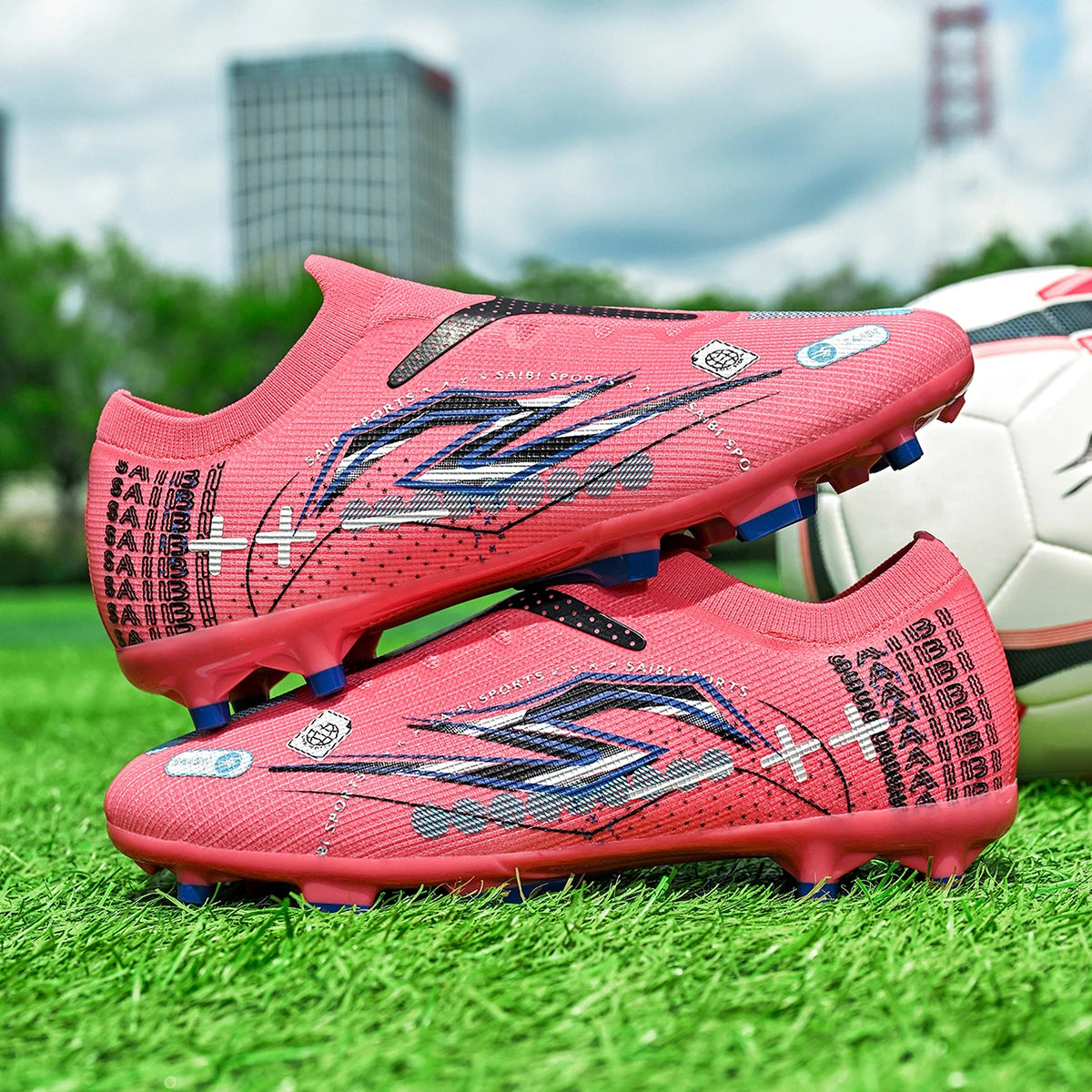 AG FG Field Football Boots Breathable PU Fabric Upper TPU Anti-slip Outsole Durable Comfortable for  Teenagers Training