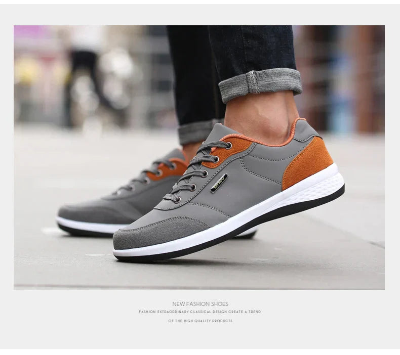 Men Shoes Spring Autumn Waterproof Walking Sneakers Leisure Male Leather Sports Shoes Non-Slip Footwear Tennis for Men