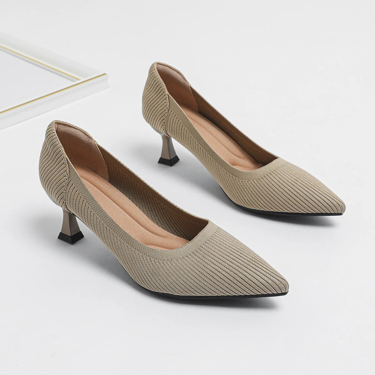 Women's High Heels Fashion Pattern Soft Knitted Comfortable Breathable Shoes 2026 New (6cm High)