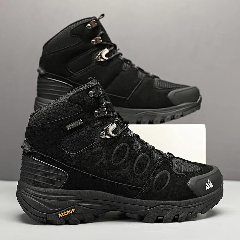 High-Top Men Hiking Boot Winter Outdoor Shoes Lace-Up Non-slip Sports Casual Trekking Boots Man Suede Warm Shoes