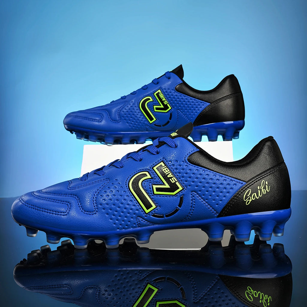AG FG Soccer Shoes Reinforced PU Fabric TPU Wear Resistant Sole Non-slip Design for Youth Field Training