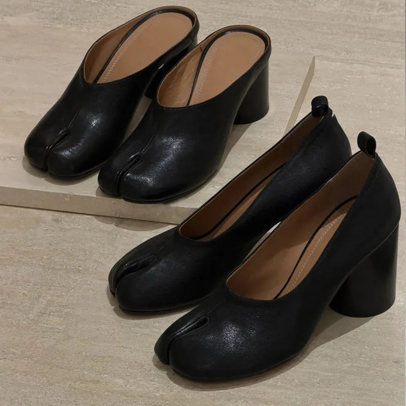 Summer Fashion Soft Leather Split Toe Women Tabi Ballet Pumps Comfortable Ladies Dance Mules Shoes Zapatos De Mujer