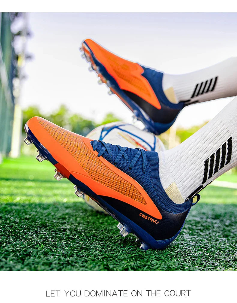 Men New TF Football Boots Sneakers Society Field Resistant Adult Breathable Male Soccer Shoes Training Top Quality Studded