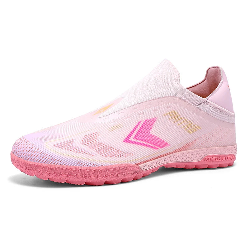 Linghuojian Football Shoes Summer Dopamine Adult Unisex Tf Cleats Laceless Lightweight Breathable Artificial Turf Training Shoes