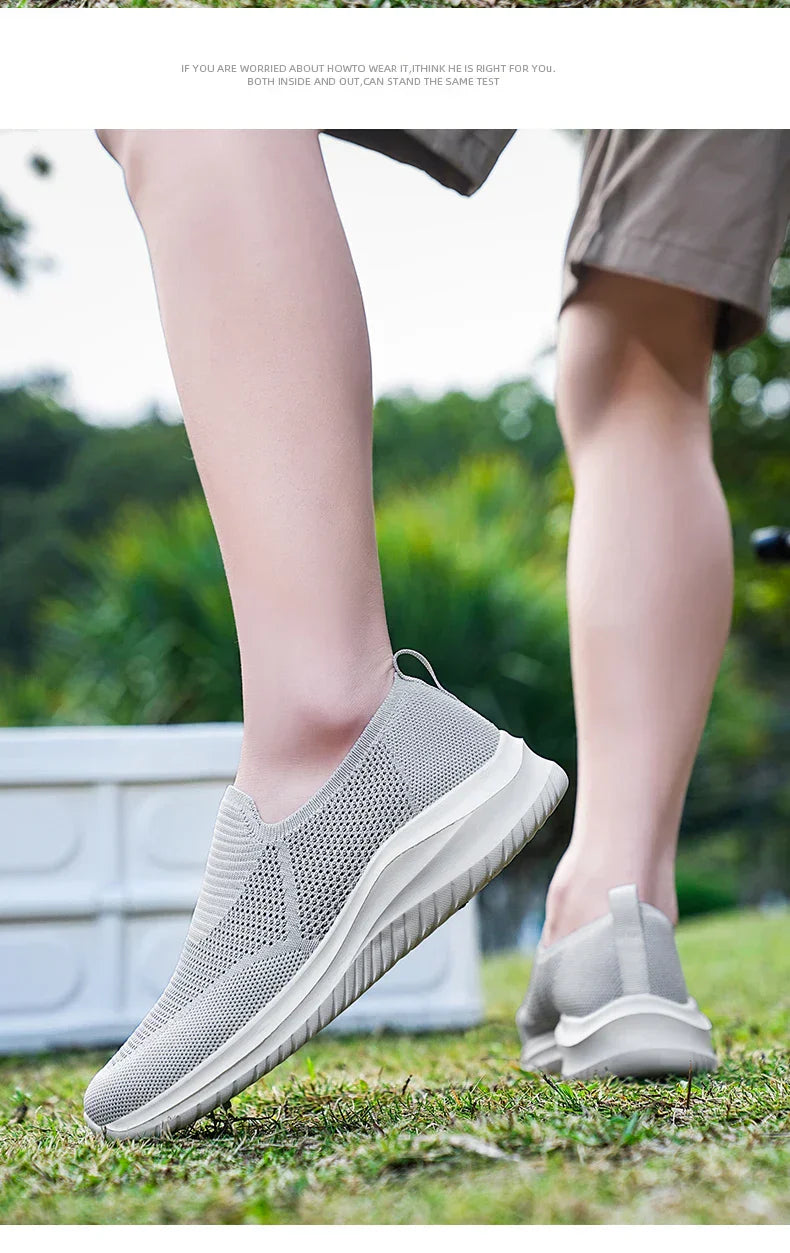 Men's Vulcanized Shoes Fashion Breathable Outdoor Mesh Casual Sneakers Lightweight Comfortable Men Tenis Masculino Walking Shoes