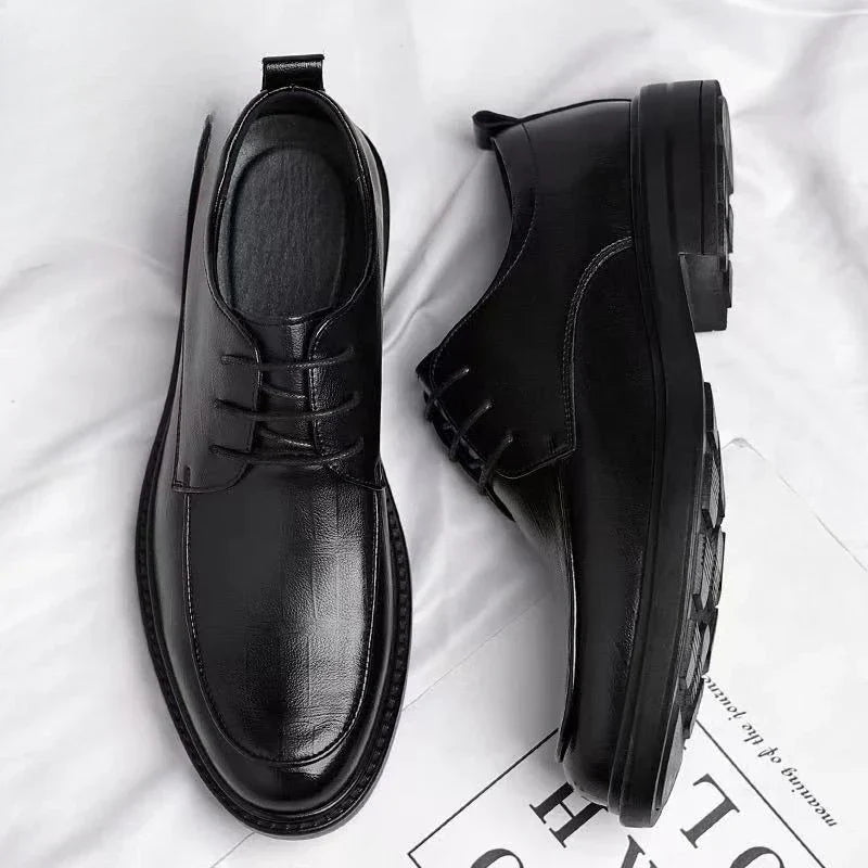 2024 New Men's Height Increasing Soft Leather Breathable Casual Business Elevator Shoes