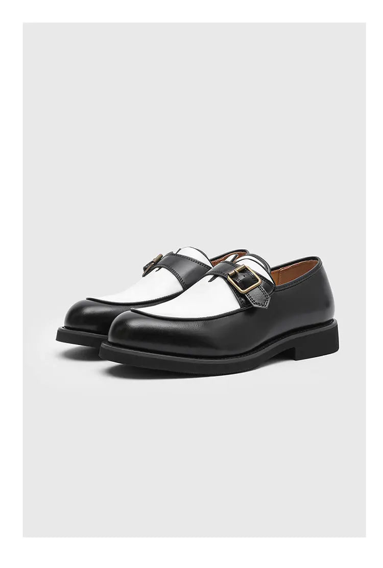 حذاء رجالي لوفرز كاجوال بزر أسود بني بمشبك حذاء أنيق ذو نعل سميك مانع للانزلاق ماركة أحذية الزفاف الرجالية