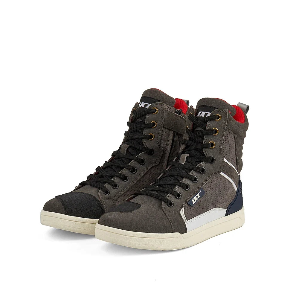 Four Seasons Breathable Motorcycle Riding Shoes Biker Boots City Commuter Leather Casual Shoes