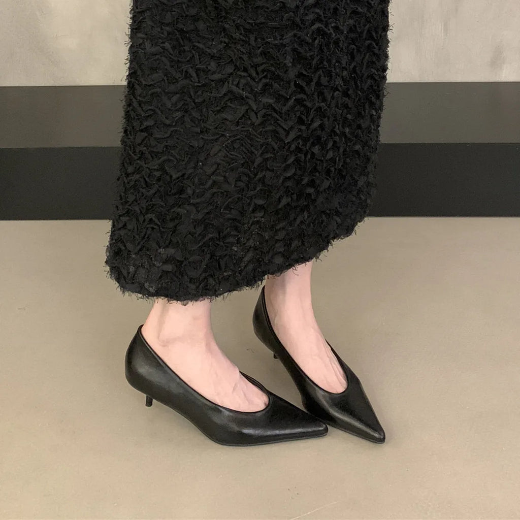 Bailamos 2026 New Brand Women Pumps Ladies Elegant Thin High Heel Single Shoes Fashion Pointed Toe Shallow Slip On Boat Shoes