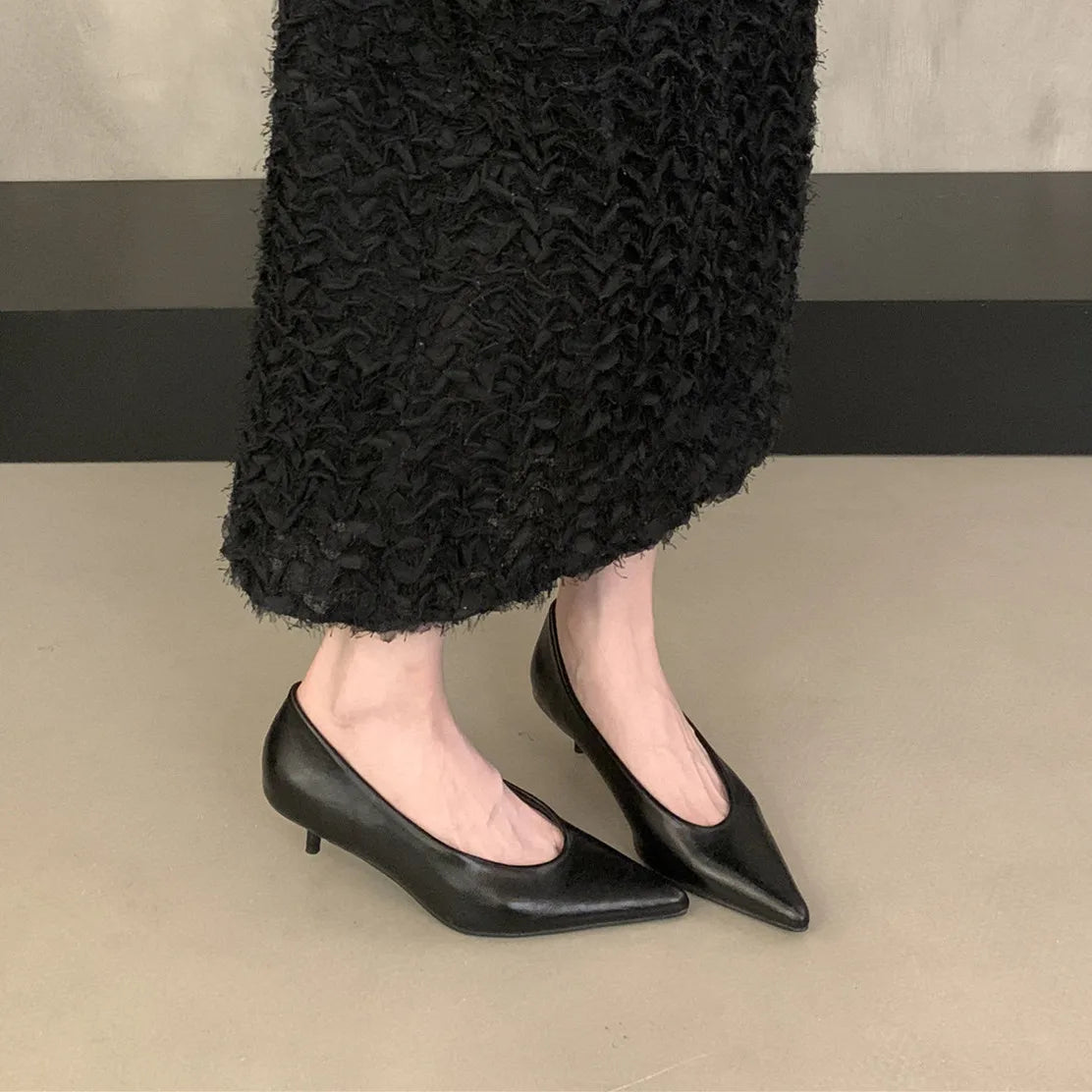 Bailamos 2026 New Brand Women Pumps Ladies Elegant Thin High Heel Single Shoes Fashion Pointed Toe Shallow Slip On Boat Shoes