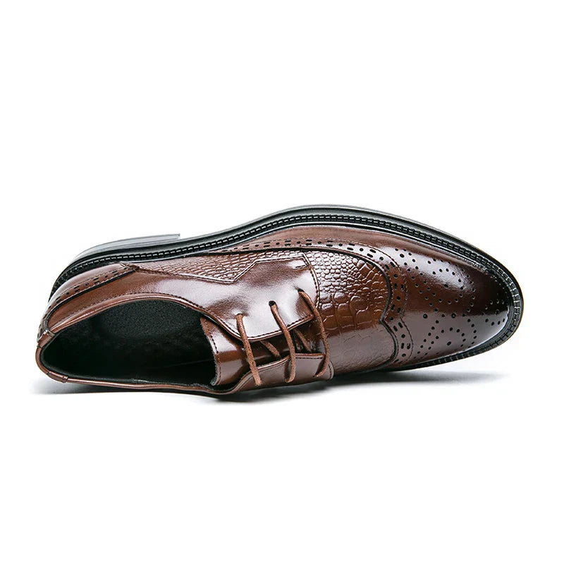 Designer Business Oxfords Formal Wedding Mens Derby Italian Original Crocodile Leather Dress Office Loafers Casual Shoes for Men