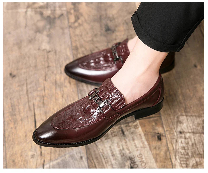 New Dress Leather Lofers Men Classic Casual Business Shoes For Men Social Party Leather Shoes Slip On Wedding Office Shoes Male