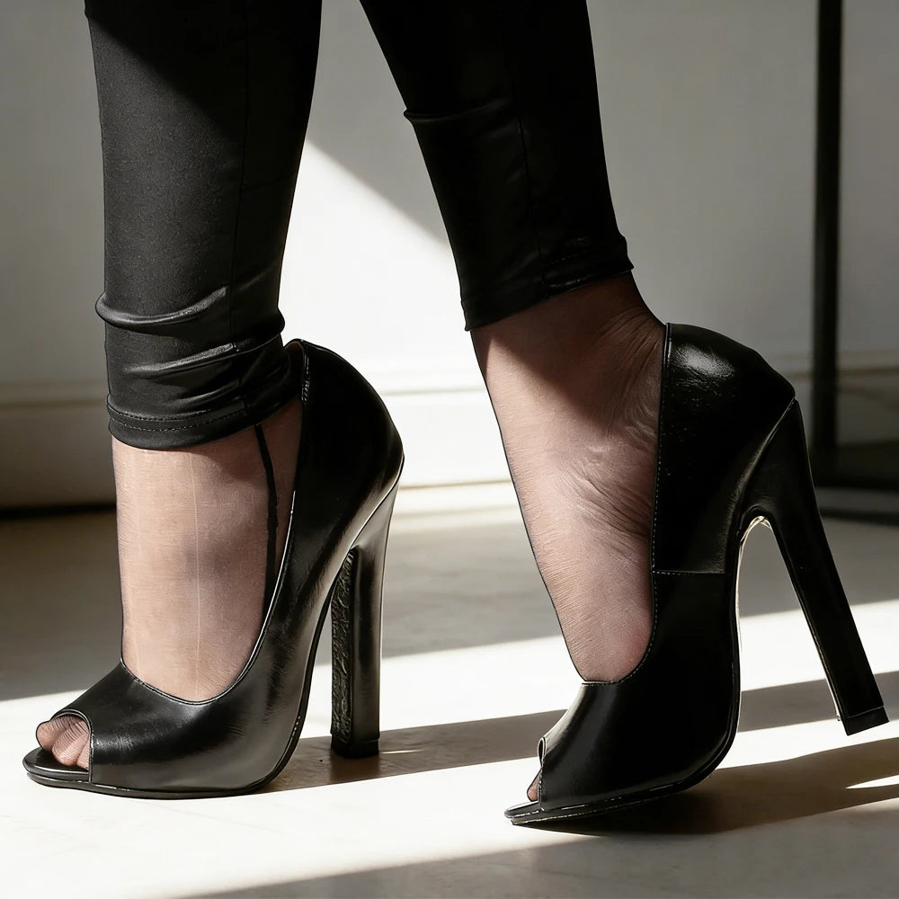 Unisex's Extreme High Heel Peep Toe Vintage Fashion Sexy Pump Plus Size Shoes