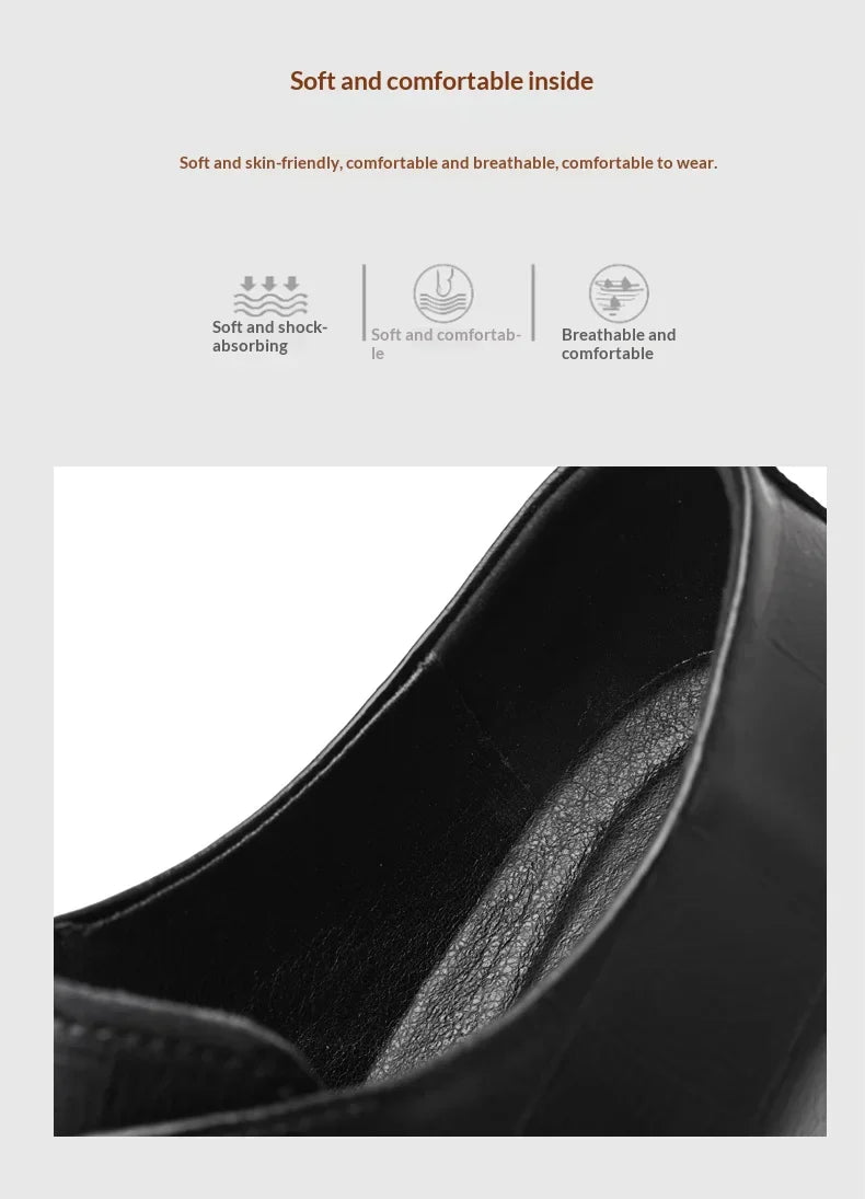 8-10cm Height Increasing Shoes for Men Platform Breathable Lift Casual Inside High Shoes Business Dress Elevator Leather Shoes
