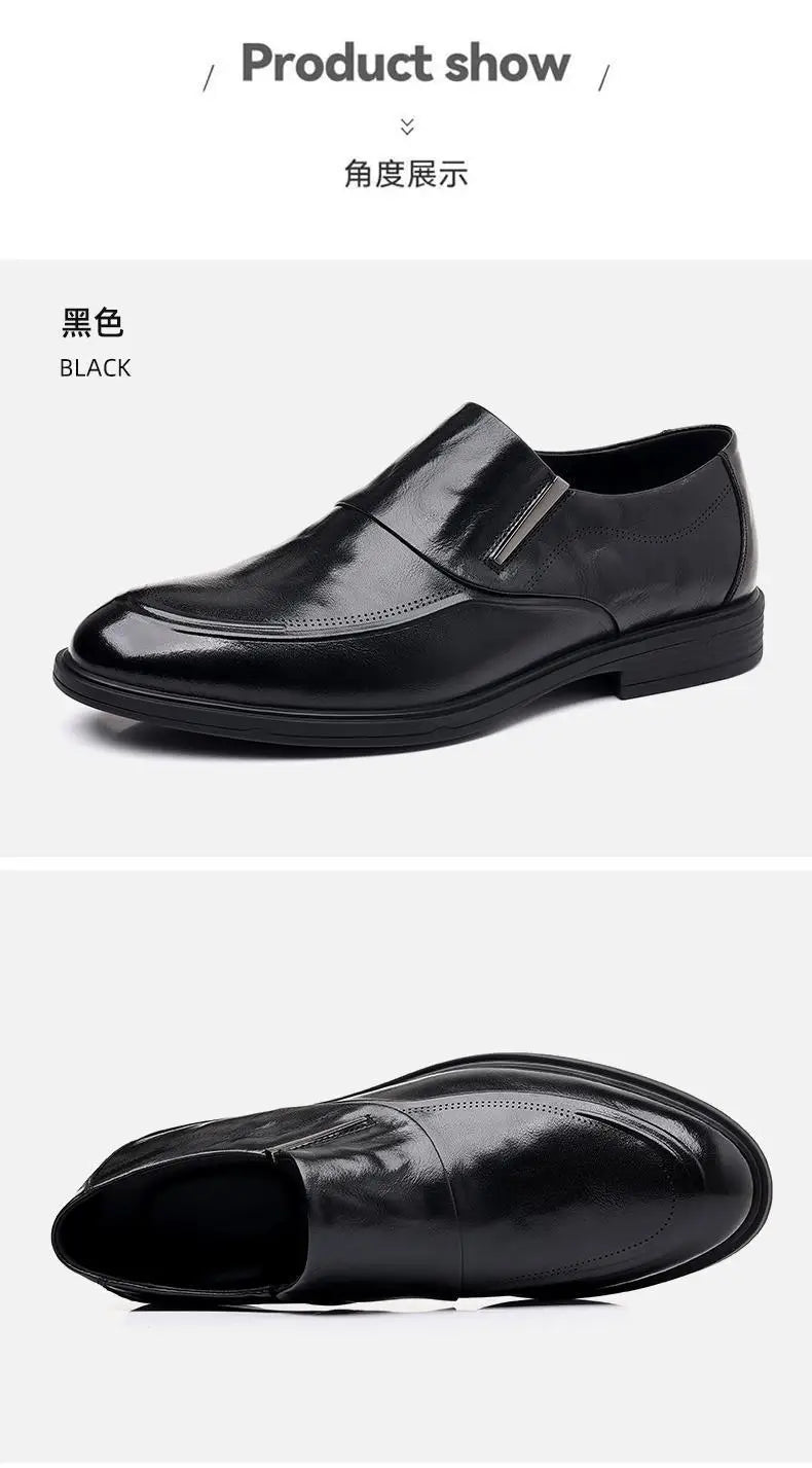 Luxury Brand Men Leather Formal Business Shoes Male Office Work Flat Shoes Oxford Breathable Party Wedding Anniversary Shoes
