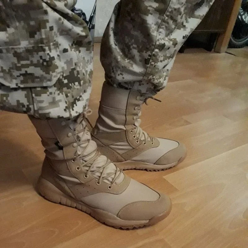 2025 Summer Combat Boot Men Women Climbing Training Lightweight Waterproof Tactical Boots Outdoor Hiking Breathable Mesh Shoes