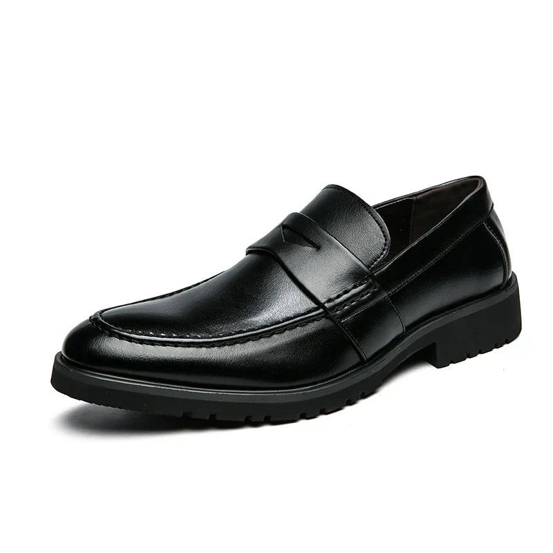 Mens Casual Leather Breathable Business Designer Brand Office Loafers Formal Classic Smile Footwear Dress Shoes for Men Flats 48
