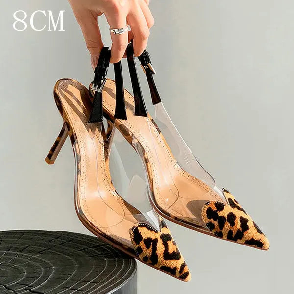 Fashion Heart Design Women Pumps Sexy Pointed Toe Clear High Heels Wedding Prom Shoes PVC Transparent Sandals Party Pumps