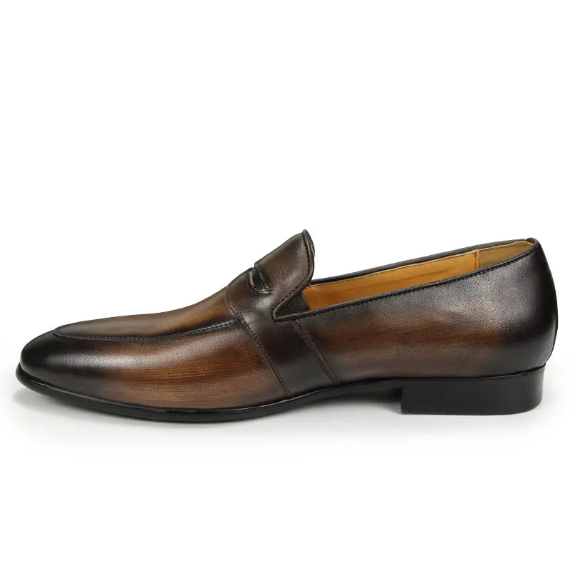 Men's Leather Casual Shoes Luxury Fashion Mens Dress Loafer Shoes Slip-on Casual Peas Shoes Smoking Slipper High Quality Shoes