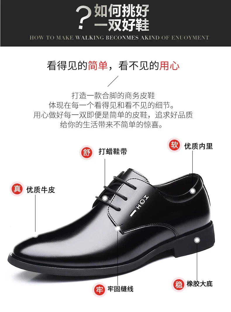 Men's New Business Leather Shoes Soft Soled Work Footwear Outdoor Non Slip Formal Shoes Fashion Casual Male Shoes Zapatos Homme
