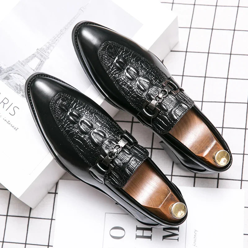 New Dress Leather Lofers Men Classic Casual Business Shoes For Men Social Party Leather Shoes Slip On Wedding Office Shoes Male