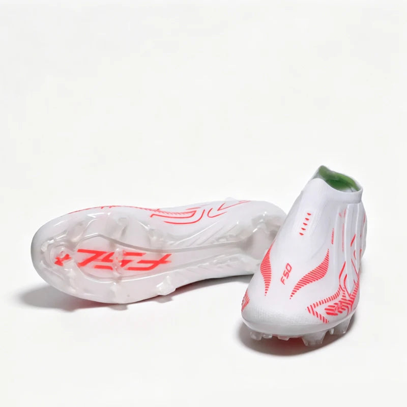 NO-LACE High Quality Mens Soccer Shoes SLIP-ON Non-Slip Soccer Cleats Boys TF/FG Training Football Boots Chuteira Campo T422