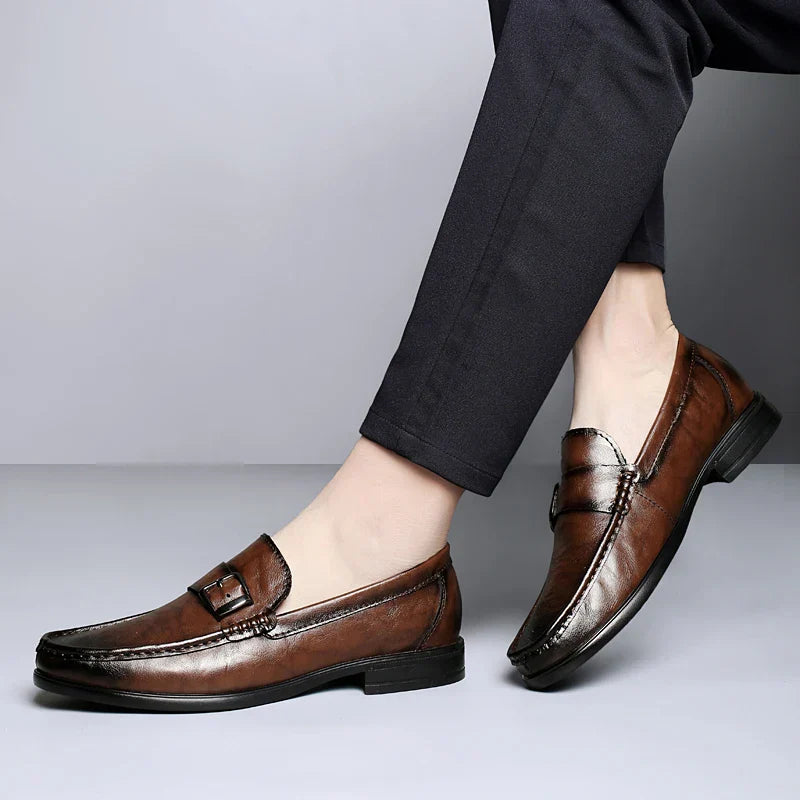 High Quality Men's Genuine Leather Loafers Handmade Casual Shoes Moccasins Slip on Walking Flats Versatile Male Business Shoes