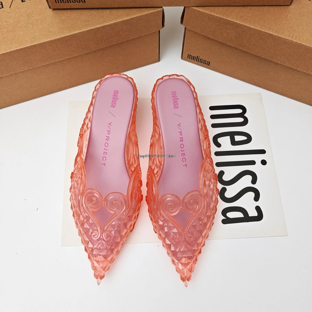 Design Big Butterfly Knot Slides Women Flat Mules Sandals High Quality Cozy PVC Transparent Sandals Pointed Toe Back Strap Shoes