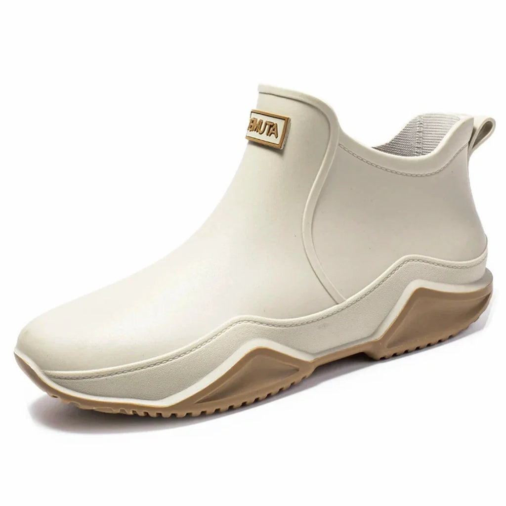 New Rain Shoes Ankle Women Waterproof Shoes Rain Boots Men Anti-slip Wear-resistant Plush Fashion Kitchen Summer Winter
