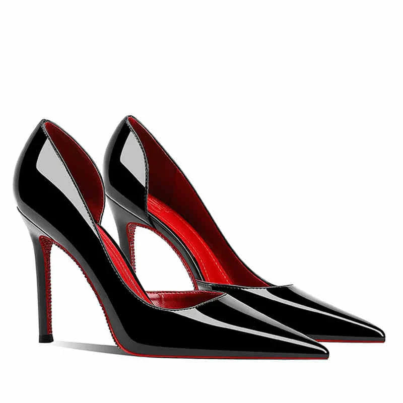 Women's heels 2025 New Luxury Brand Pumps Red Bottom Pointed Toe Rhinestone High Heels Elegant Stiletto Party Prom Ladies Shoes