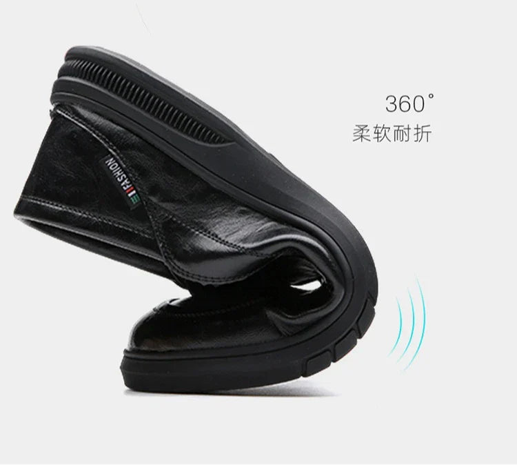 2026 Spring Business Casual Shoes for Men Solid Color New Designer Half Slippers Shoes Male Fashion Soft Sole Leather Shoe Man