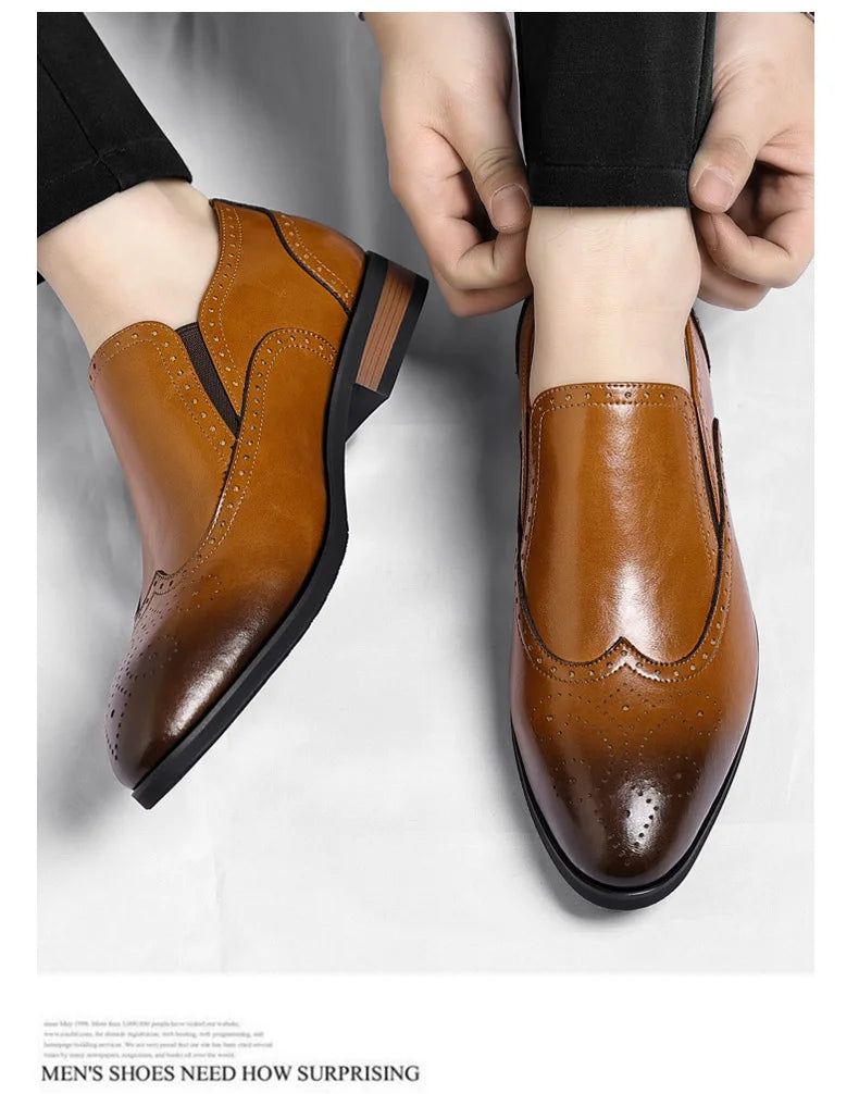 Big Size New Dress Shoes for Men Summer Autumn Business Casual Shoes Male Fashion Solid Color Wedding Elegant Shoes Man